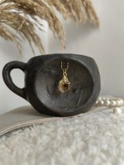 Sitrin Taşlı El Yapımı Stoneware Fincan